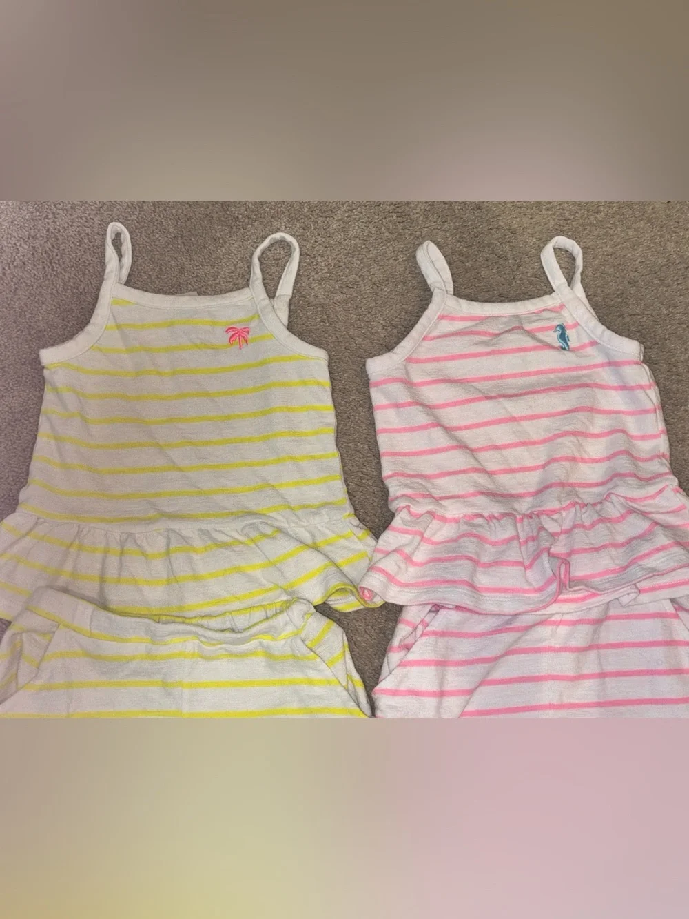 Garanimals Striped Tank Romper Set - Yellow & Pink (2 Sets)